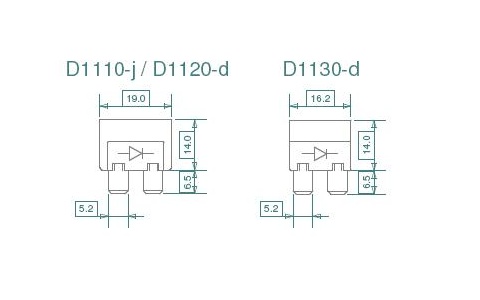 normOTO package diode D1100 Product Drawing